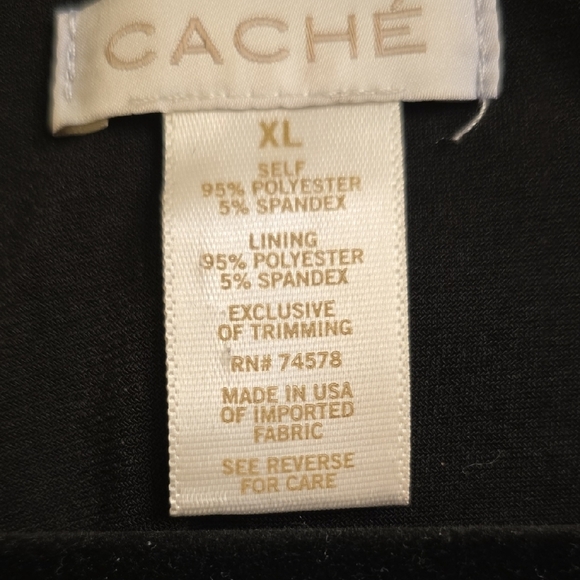 Cache Black and Silver Chevron Long Sleeve Dress - Picture 10 of 16